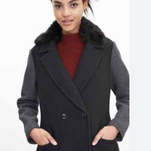 Banana Republic Heritage Collection LIKE NEW two tone wool double breasted coat - Picture 2 of 10